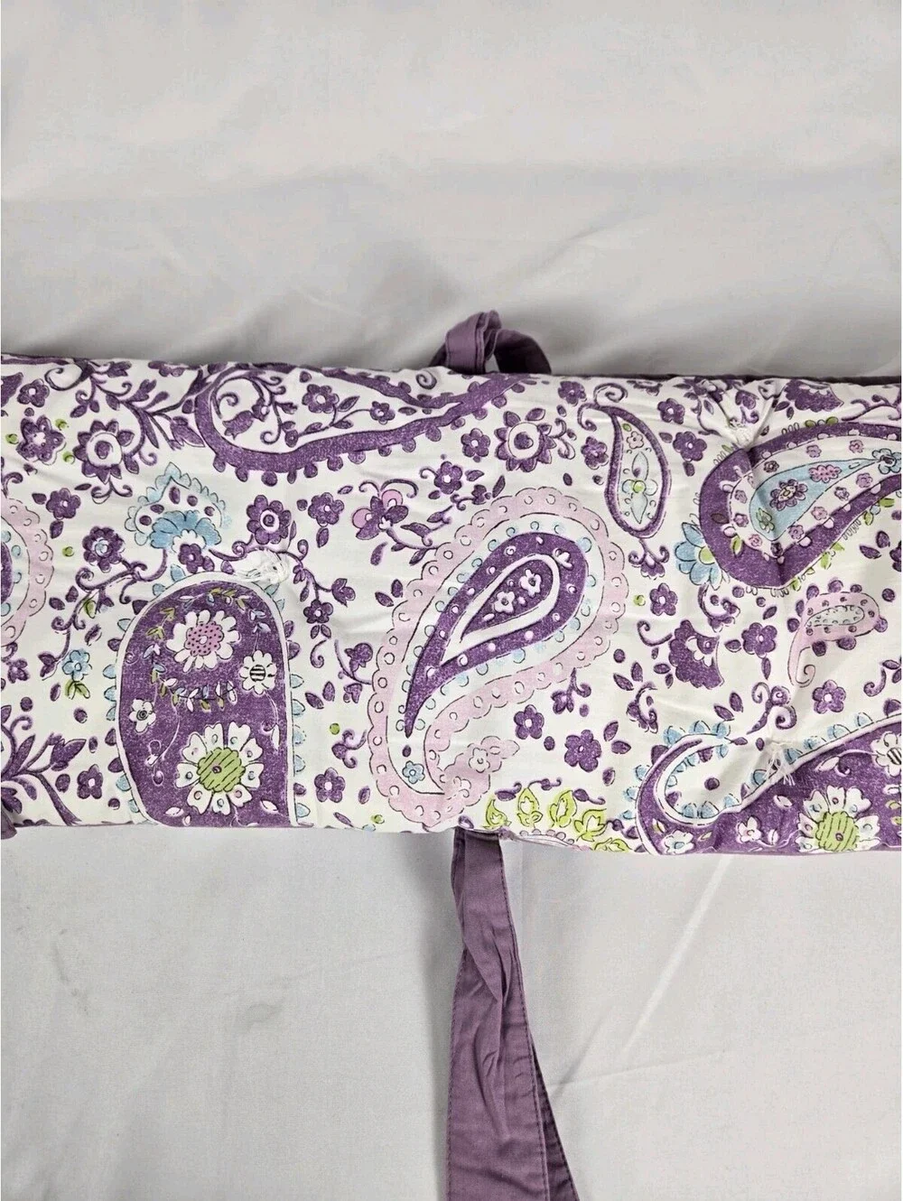 Pottery Barn Kids Purple Paisley Crib Edge Cover